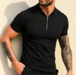 Man's Zipper Polo Shirt - Image 3